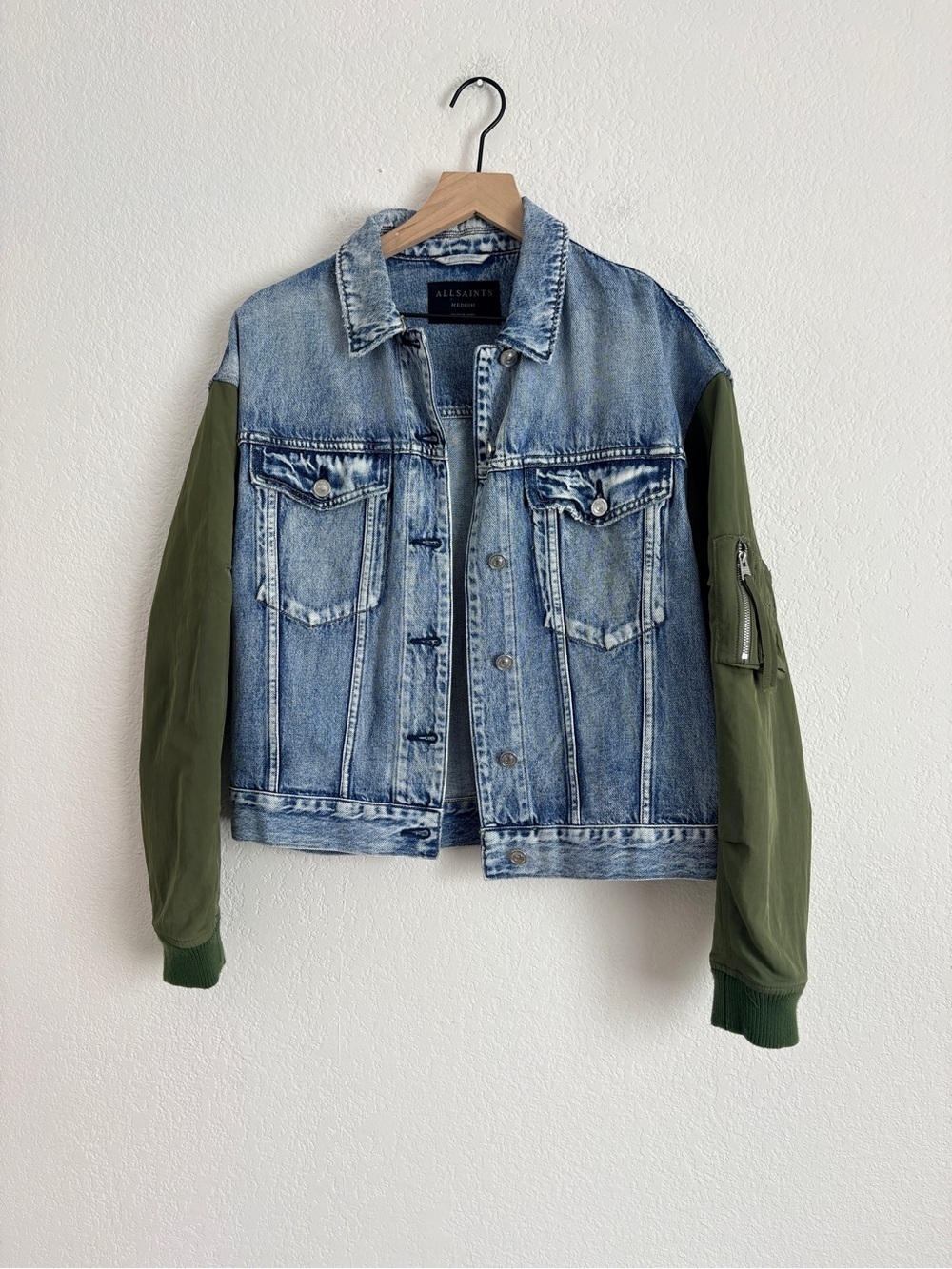 AllSaints Frankie Denim Bomber Jacket - Picture 10 of 11